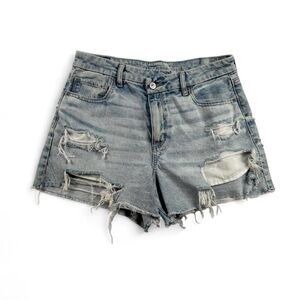 American Eagle Light Wash Distressed Denim Shorts Women’s Size 10 Jean Shorts